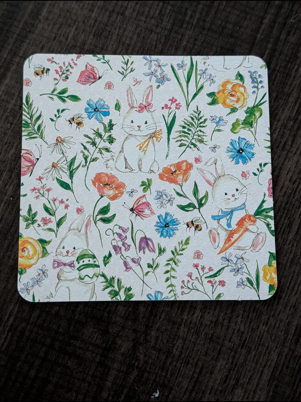 Happy Easter Floral Coaster Pack Set Of 25